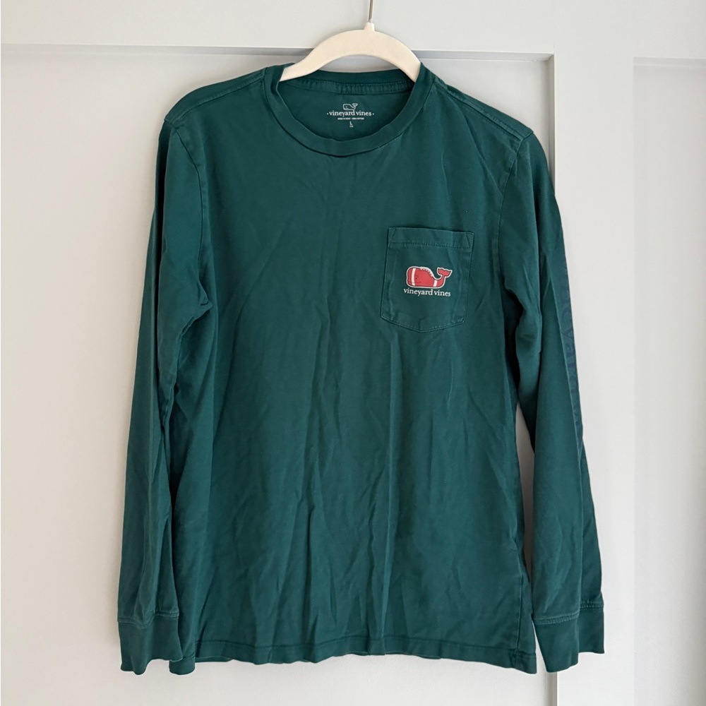 Vineyard Vines Men's Teal Long Sleeve Tee